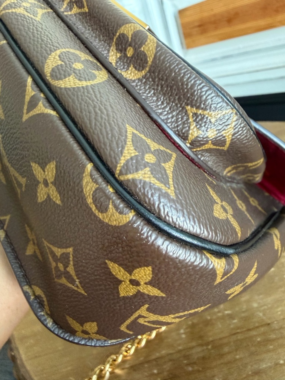 Louis Vuitton Monogram Passy with Brand New LV emblem Crossbody with Gold Chain - Picture 10 of 16